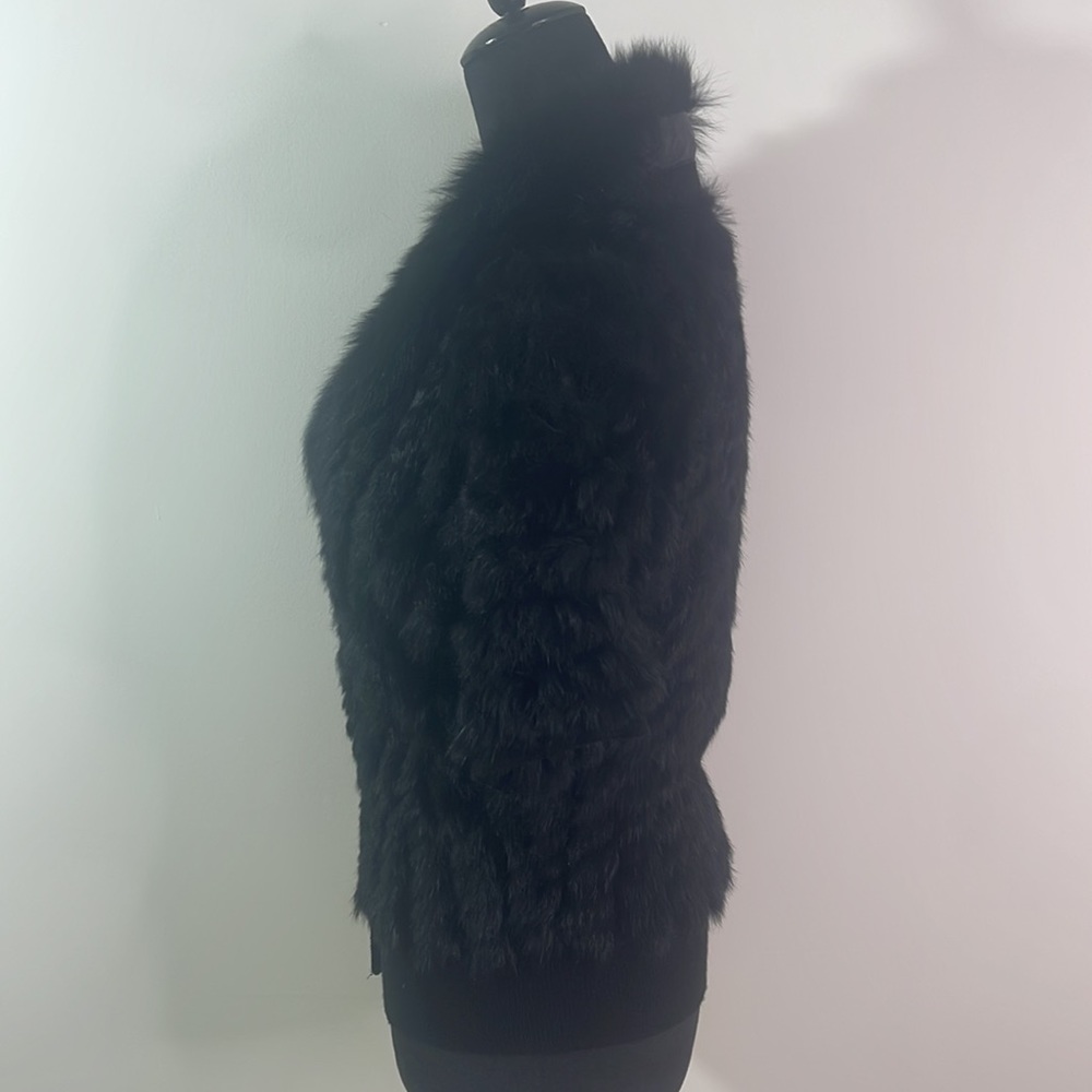 Real Rabbit & Fox Fur Button Down Top - Picture 2 of 3